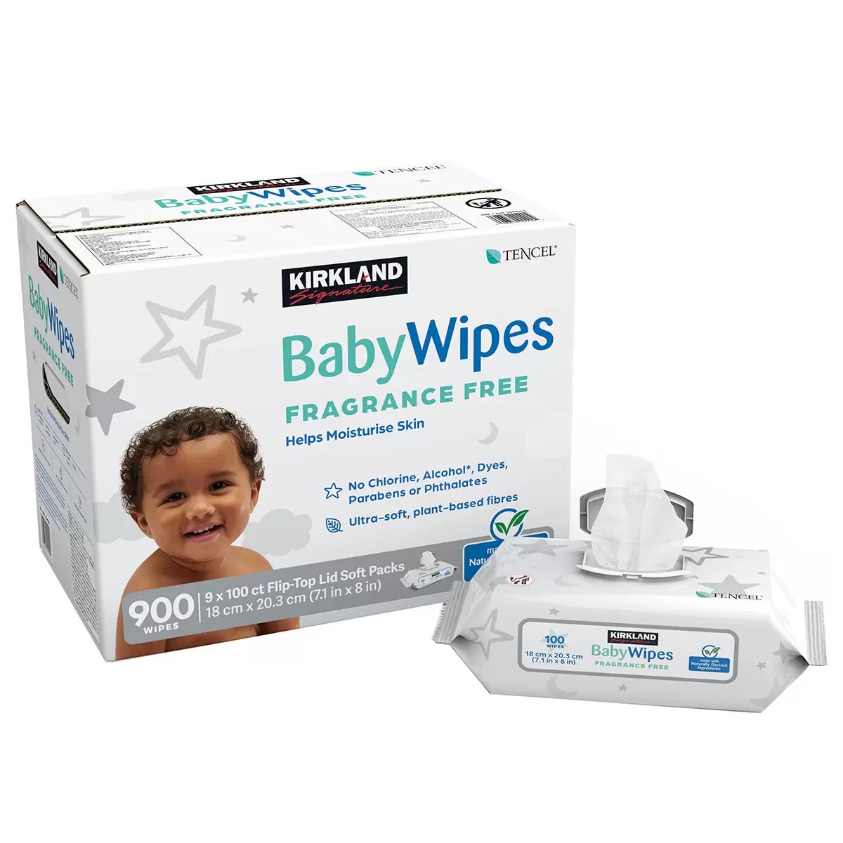 Kirkland Signature Fragrance Free Tencel 900 Baby Wipes