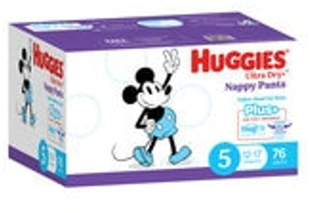 Huggies Boys Ultra Dry Nappy Pants Plus Size 5 Walker (76 pk)