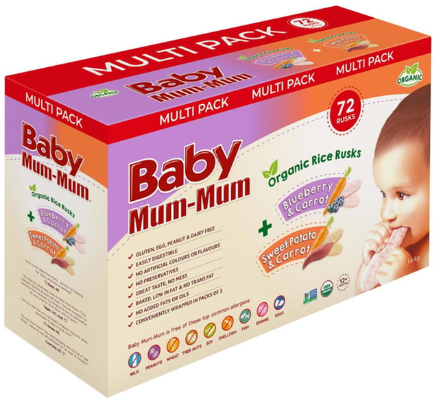 Baby Mum-Mum Organic Mixed Rice Rusks (2 g x 72 pk)