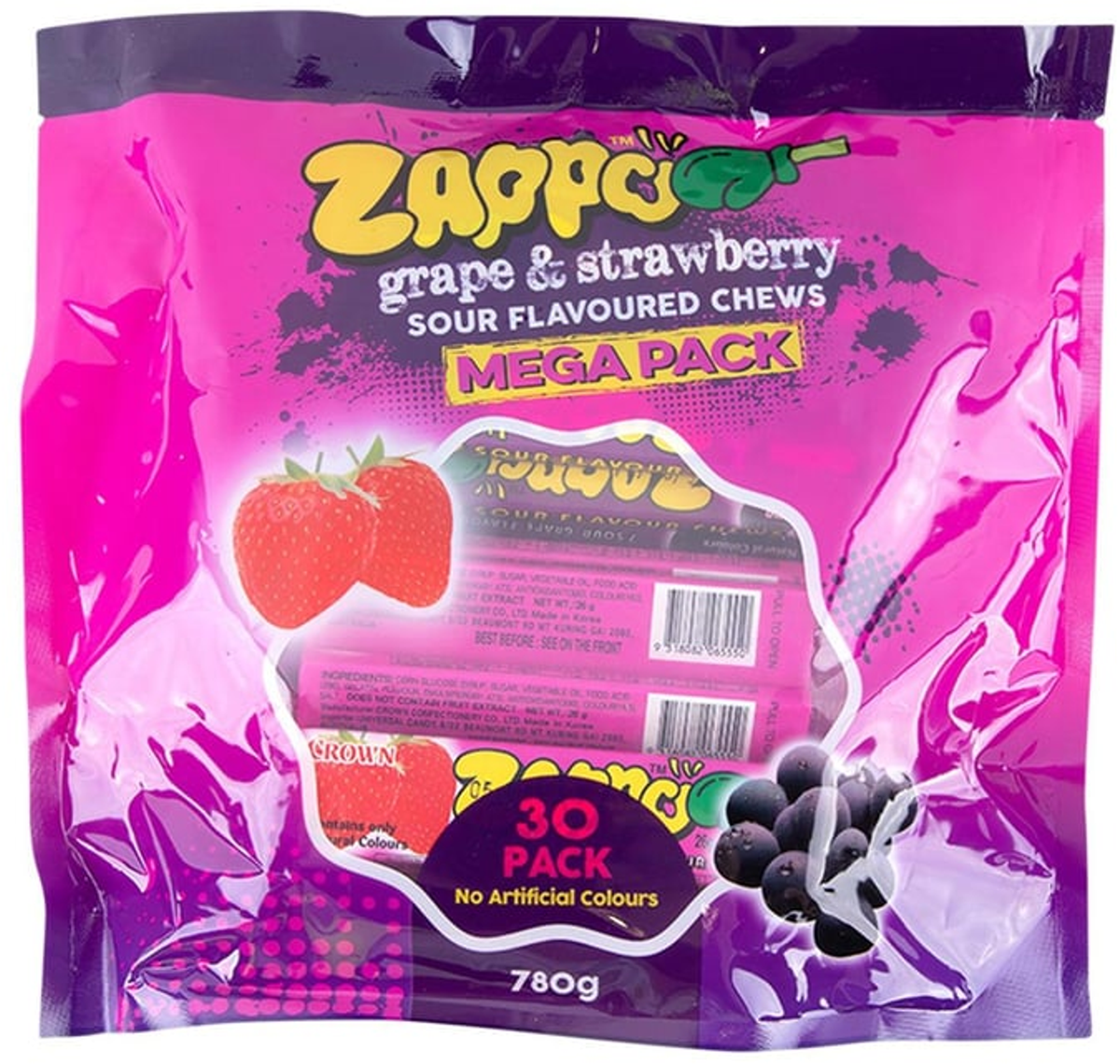 Zappo Sour Chews Candies (780 g x 30 pk)