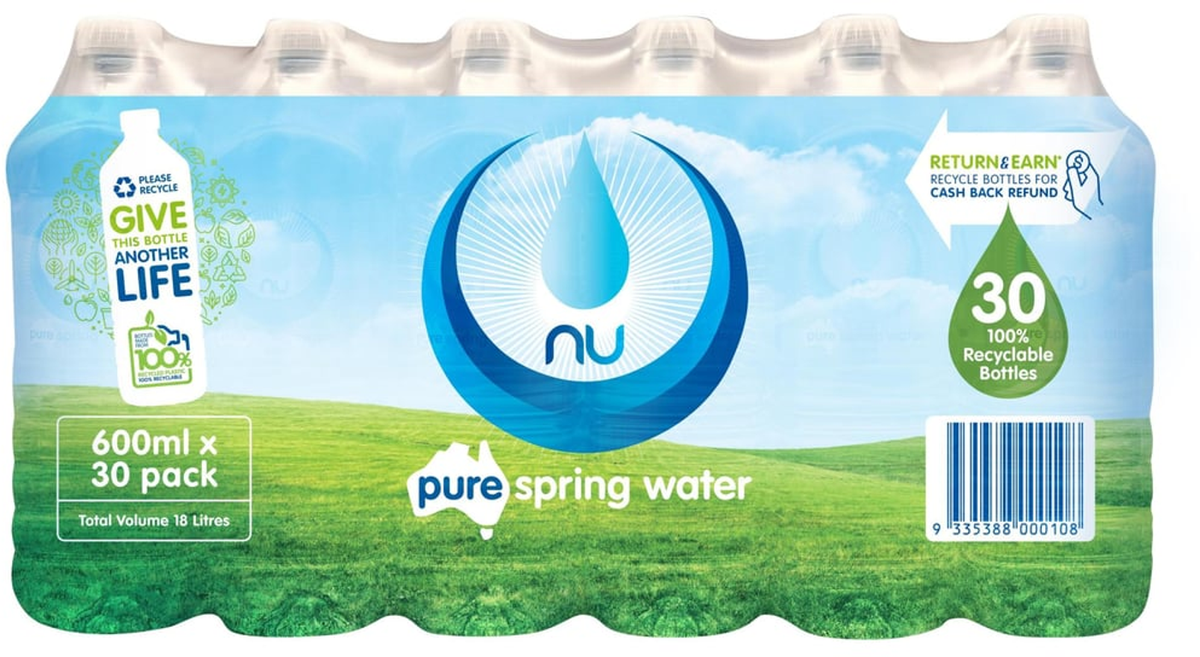 Nu-Pure Spring Water Bottles (600 ml x 30 pk)