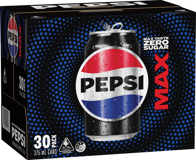 Pepsi Max Zero Sugar Soda Cans (375 ml x 30 pk)