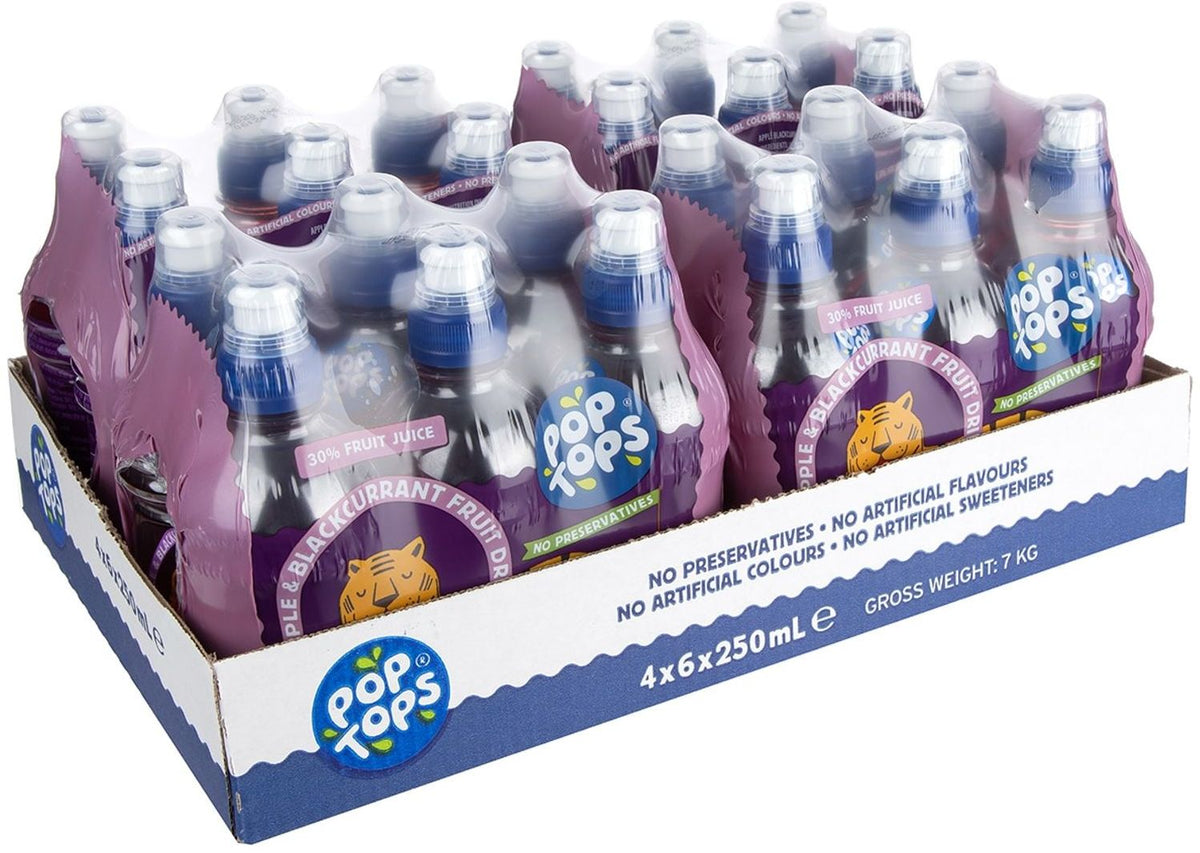 Pop Tops Blackcurrant Juice Bottles (250 ml x 24 pk)