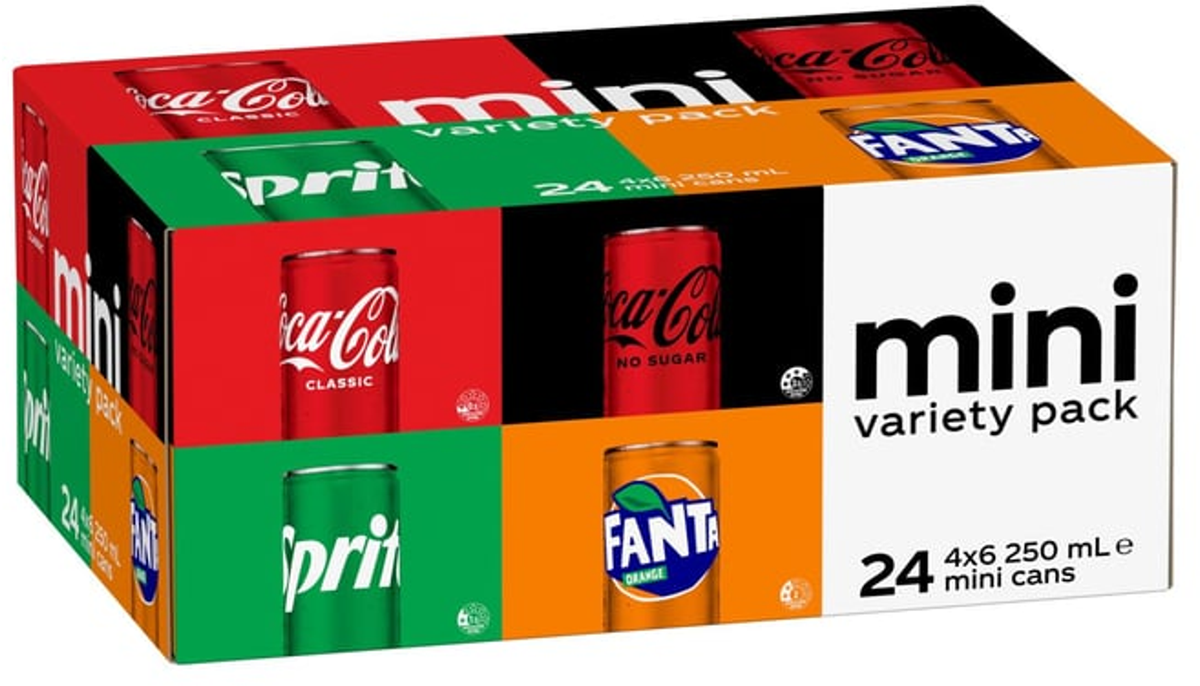 Coke Soda Mini Cans Variety Pack (250 ml x 24 pk)