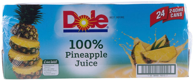 Dole 100% Pineapple Juice Cans (240 ml x 24 pk)