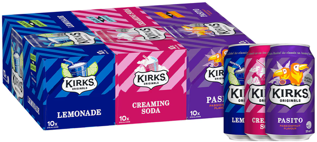 Kirks Variety Soft Drink Multipack Cans (375 ml x 30 pk)