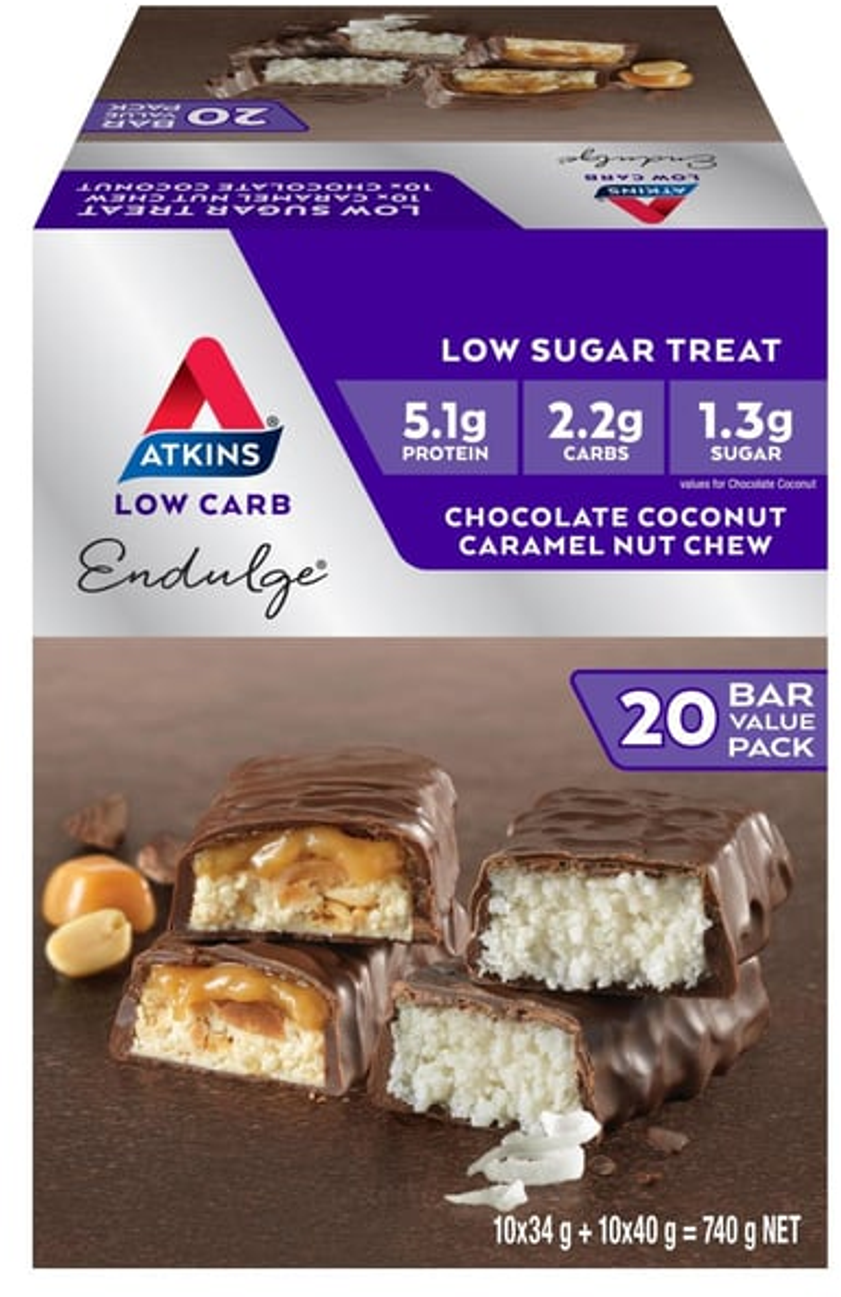 Atkins Endulge Chocolate, Coconut & Caramel Nut Bars (740 g x 20 pk)