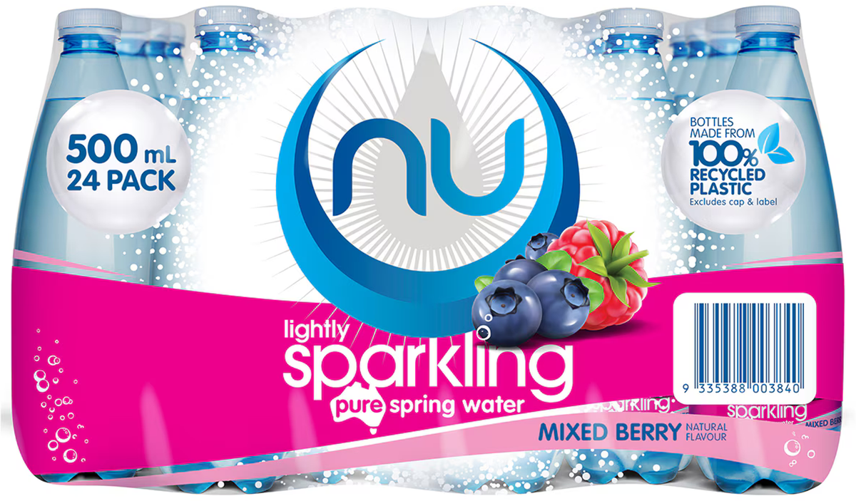 Nu-Pure Mixed Berry Lightly Sparkling Water (500 ml x 24 pk)