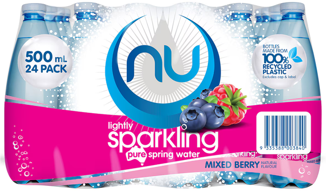 Nu-Pure Mixed Berry Lightly Sparkling Water (500 ml x 24 pk)