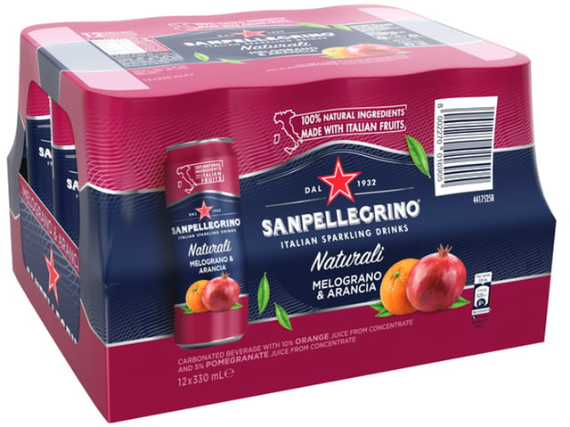 San Pellegrino Pomegranate & Orange Sparkling Water Cans (330 ml x 12 ct)