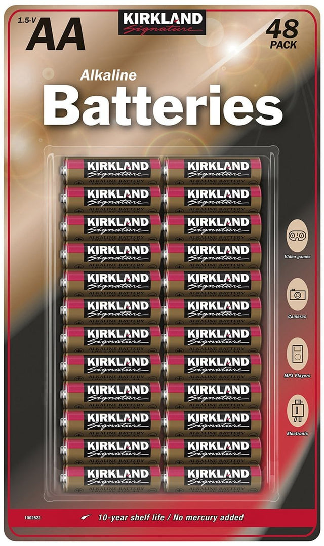 Kirkland Signature AA Alkaline Batteries (48 pk)