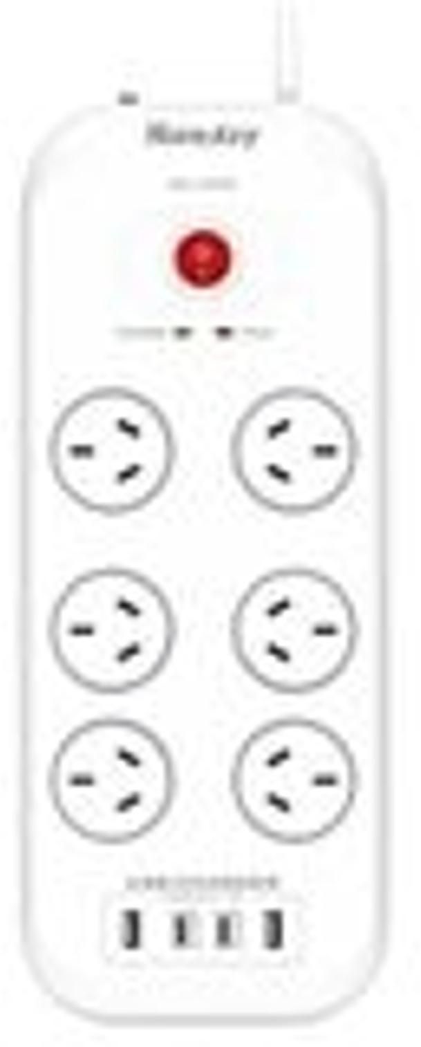Huntkey 6 Way Twin Power Board (2 pk)