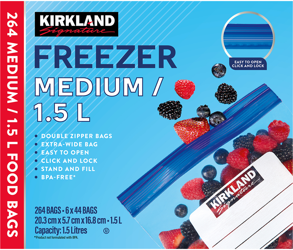 Kirkland Signature Freezer Medium Bags (1.5 L)