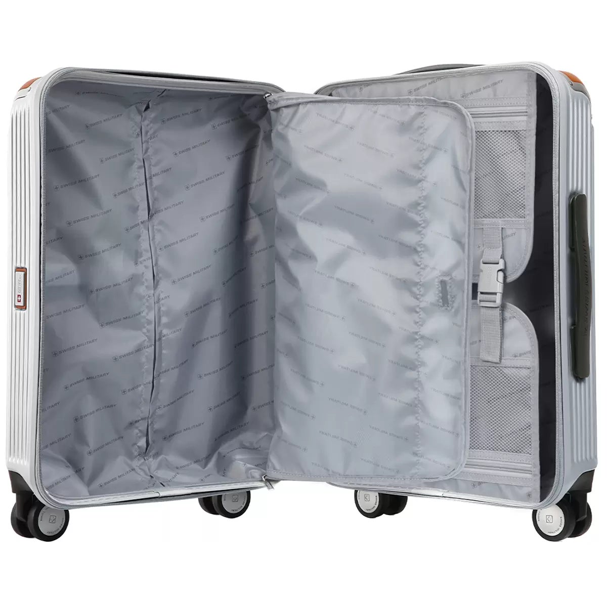 Swiss Military Carry On Luggage Chrome Silver
