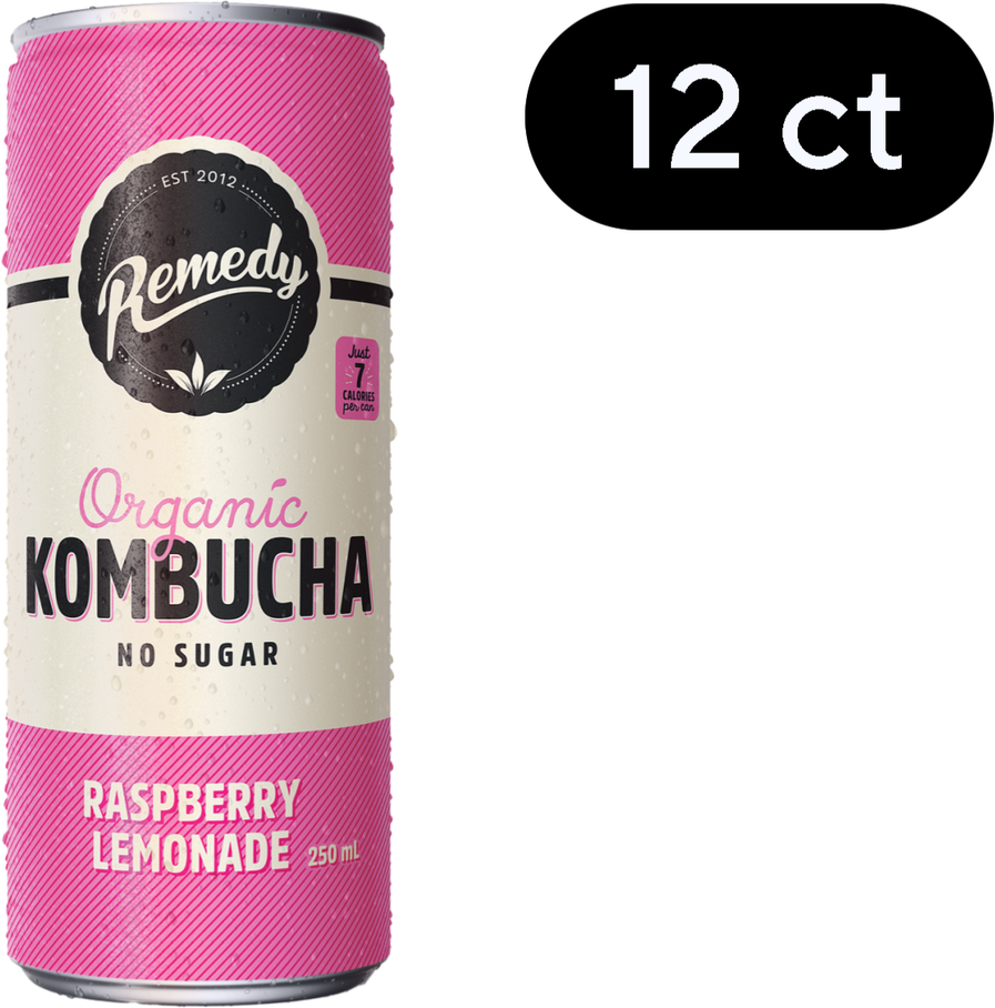 Remedy Raspberry Lemonade Kombucha (250 ml x 12 pk)