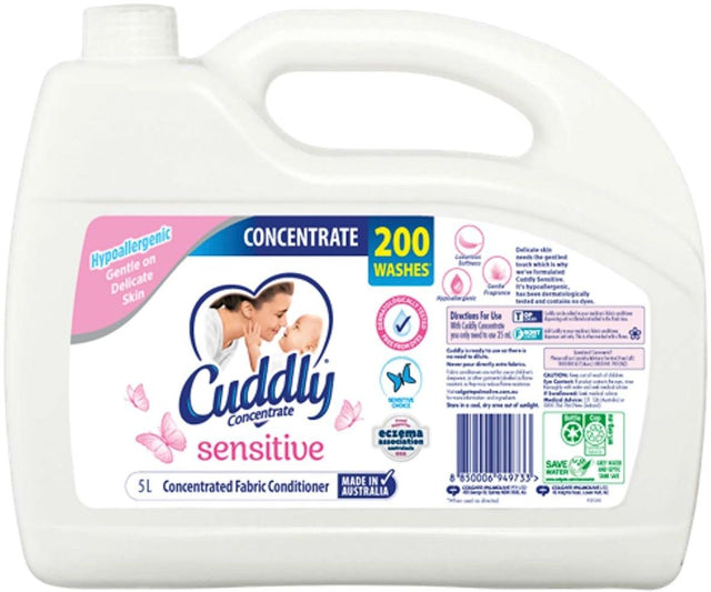 Cuddly Concentrate Sensitive Liquid Fabric Softener (5 L)