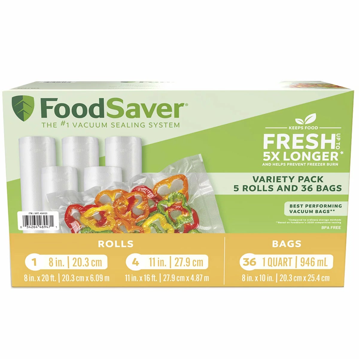 Foodsaver Vacuum Seal Rolls & Bags Variety Pack 2206071