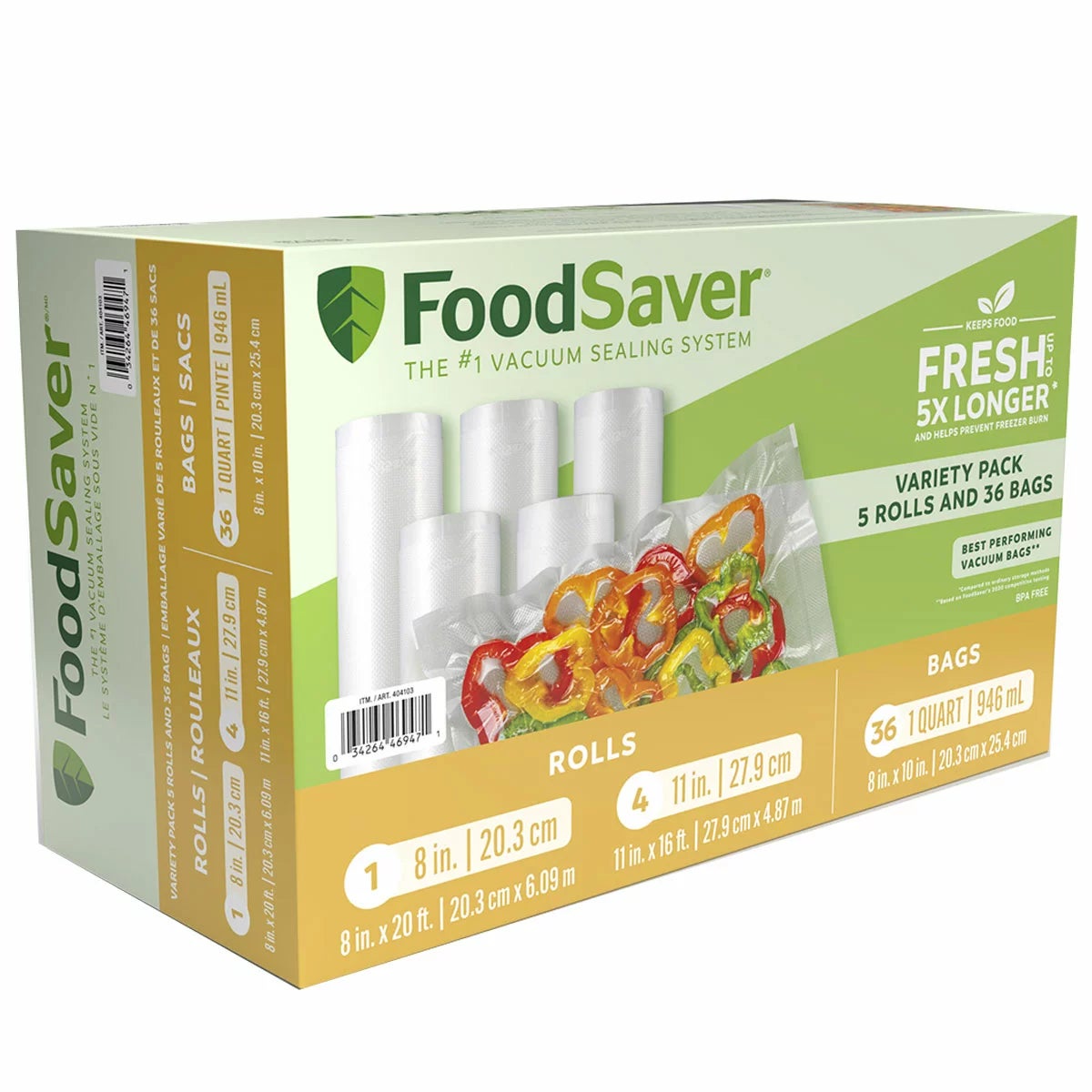 Foodsaver Vacuum Seal Rolls & Bags Variety Pack 2206071