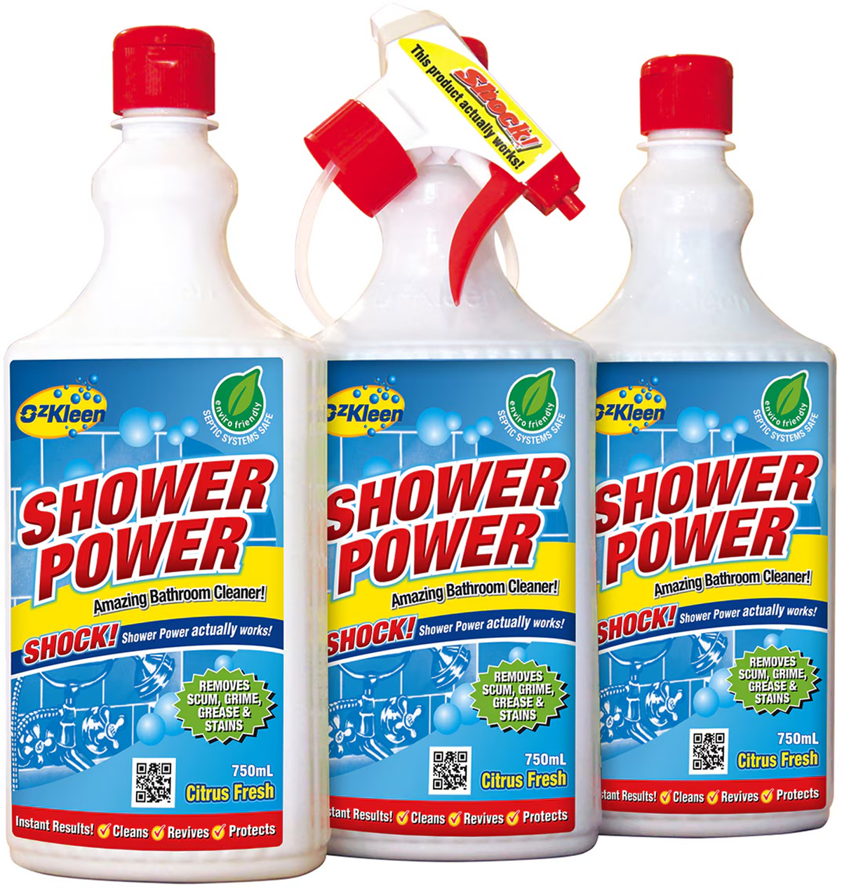 Ozkleen Shower Power Cleaner (750 ml x 3 pk)