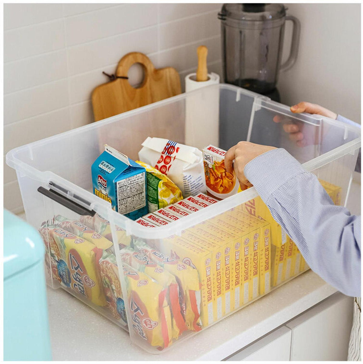 Iris Usa Buckle Up Storage Box (42 L × 3 pk)