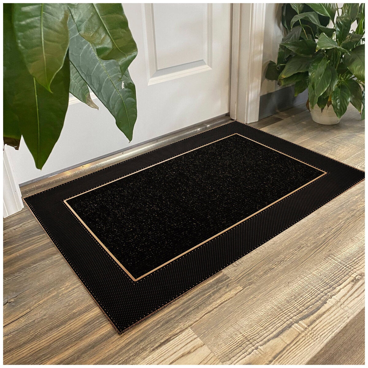 Modern Homes Rain Design Floor Mat 60 x 90cm Brown