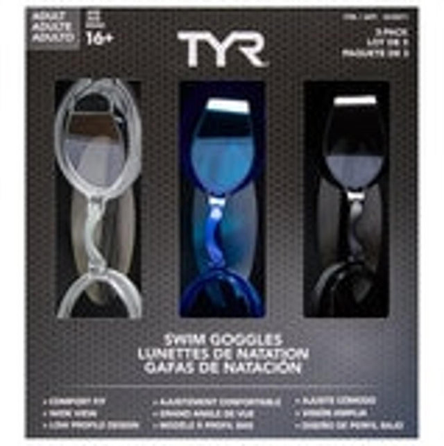 TYR Adult Goggles (3 pk)