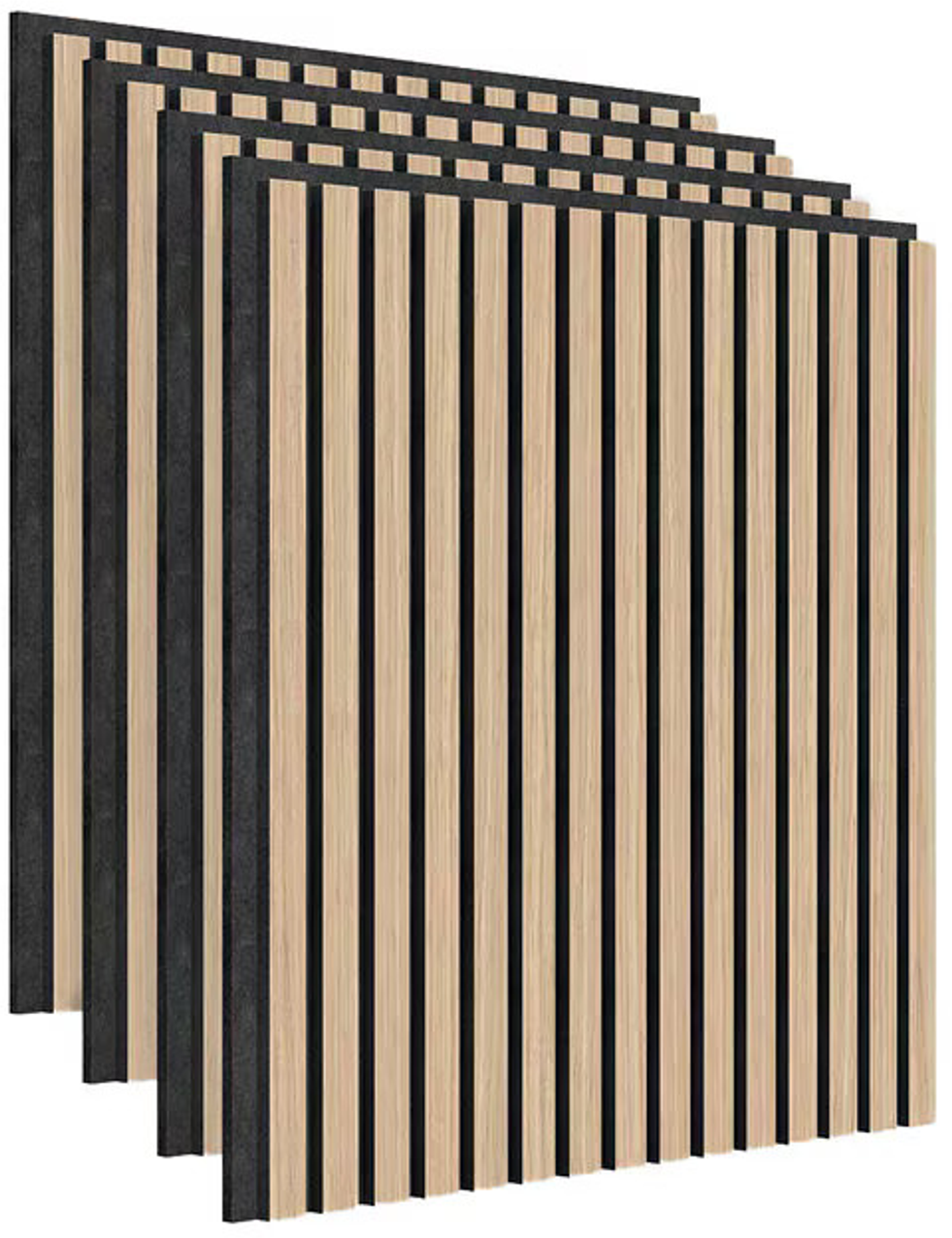Artika Sonolok Oak & Black Sound Absorbing Slatted Wall Panel Kit (1 ea)