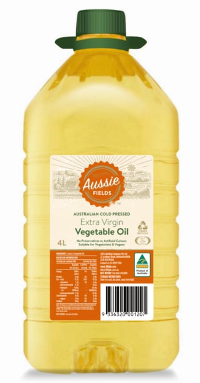 Aussie Fields Cold Pressed Vegetable Oil (4 L)