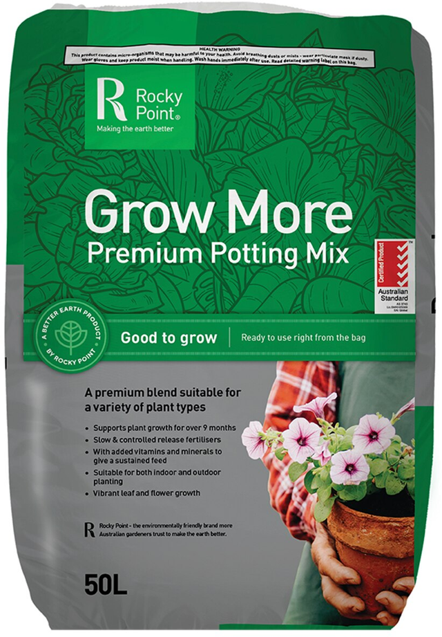 Rocky Point Grow More Premium Potting Mix (50 L)