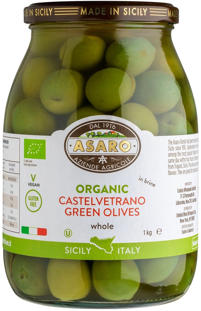 Asaro Farms Organic Green Sicilian Olive (1 kg)