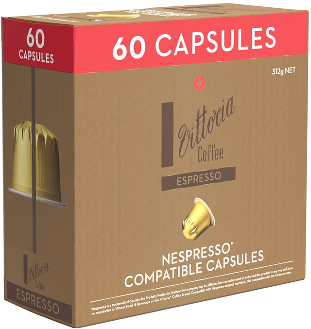 Vittoria Expresso Coffee Capsules Nespresso Compatible (60 pk)