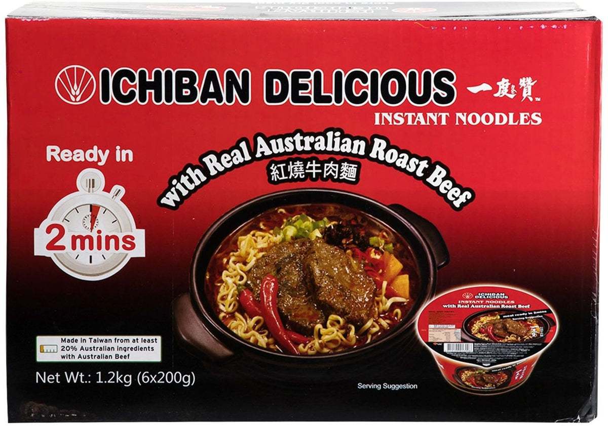 Ichiban Roast Beef Noodle Soup Bowl (200 g x 6 pk)