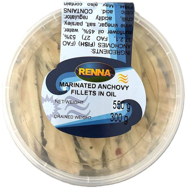 Renna Marinated Anchovy Fillets in Oil (550 g)