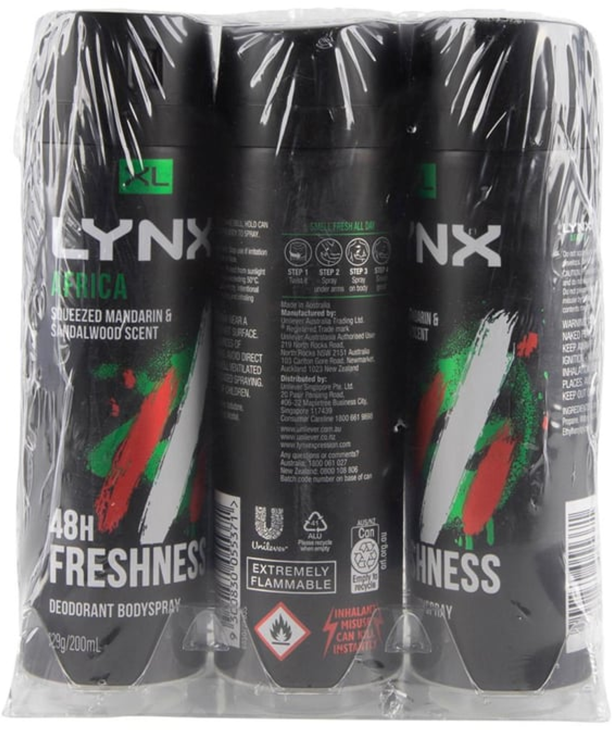 Lynx Africa Body Spray (200 ml x 6 pk)