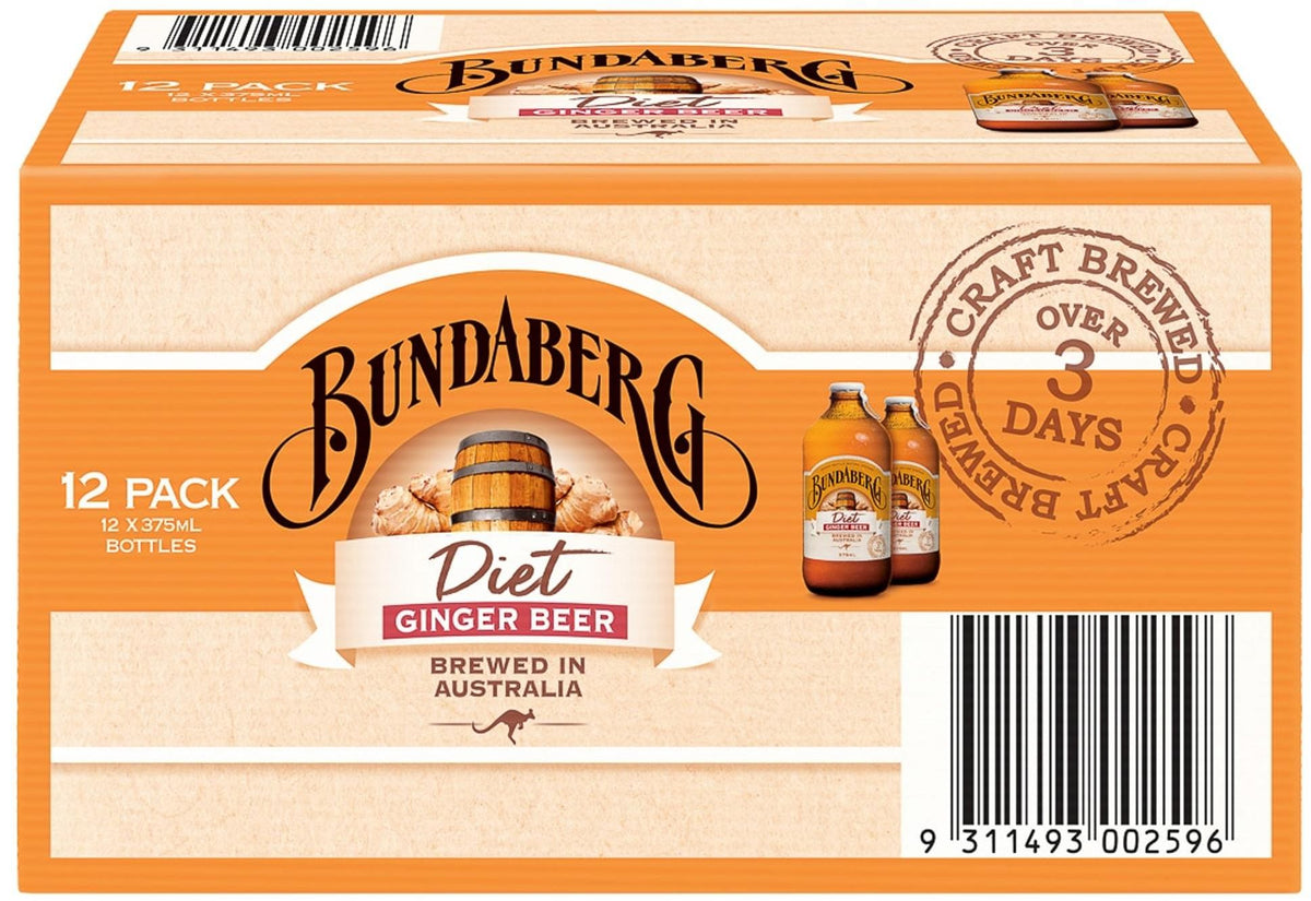 Bundaberg Diet Ginger Beer Bottles (375 ml x 12 pk)