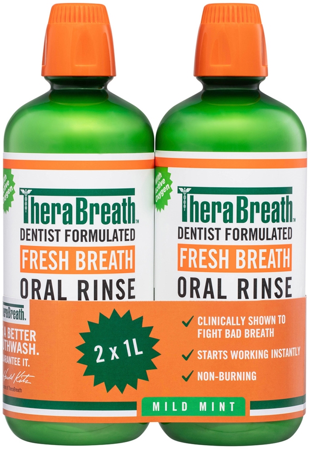 TheraBreath Mild Mint Mouthwash (1 L x 2 pk)