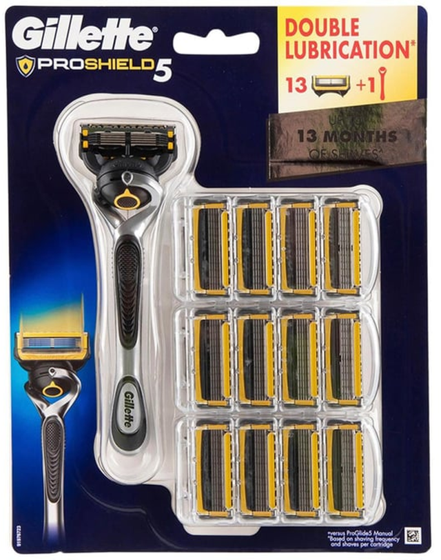 Gillette Proshield 5 Razor + 13 Cartridges