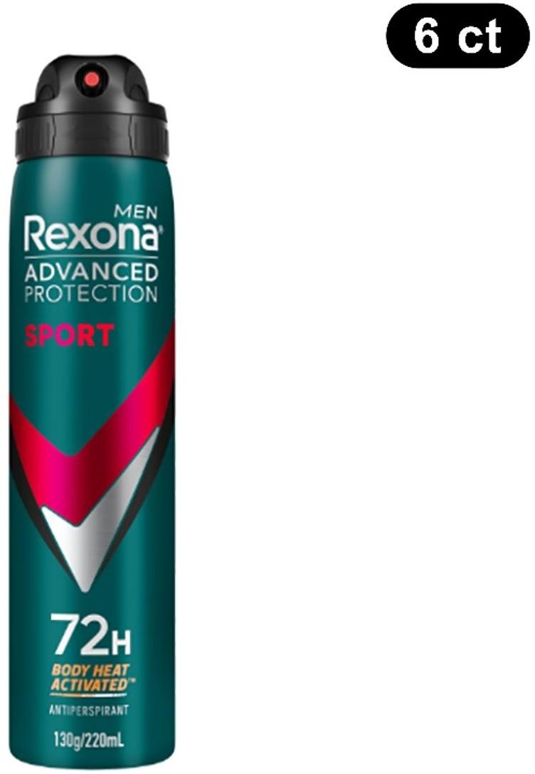 Rexona Deodorant Men 72 Hour Advanced Sport (220 ml x 6 ct)