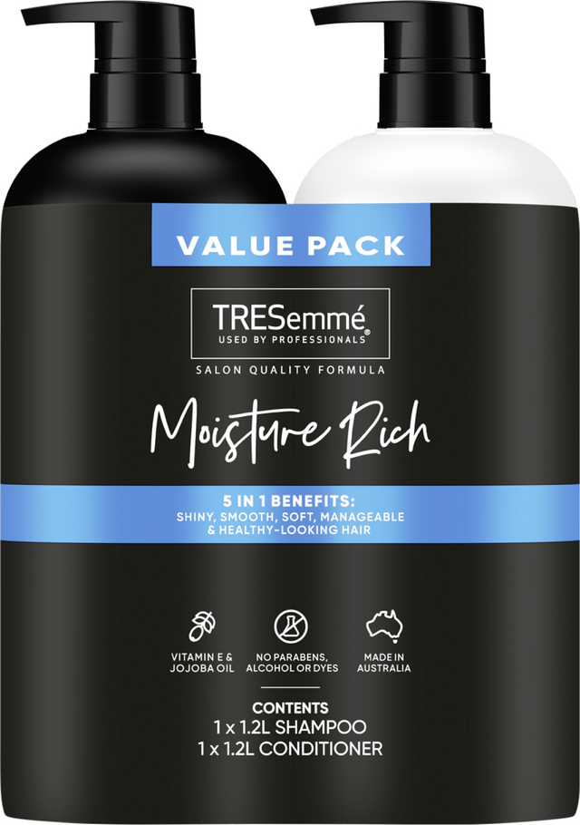 TRESemmé Shampoo & Conditioner Moisture Rich (1.2 L x 2 ct)
