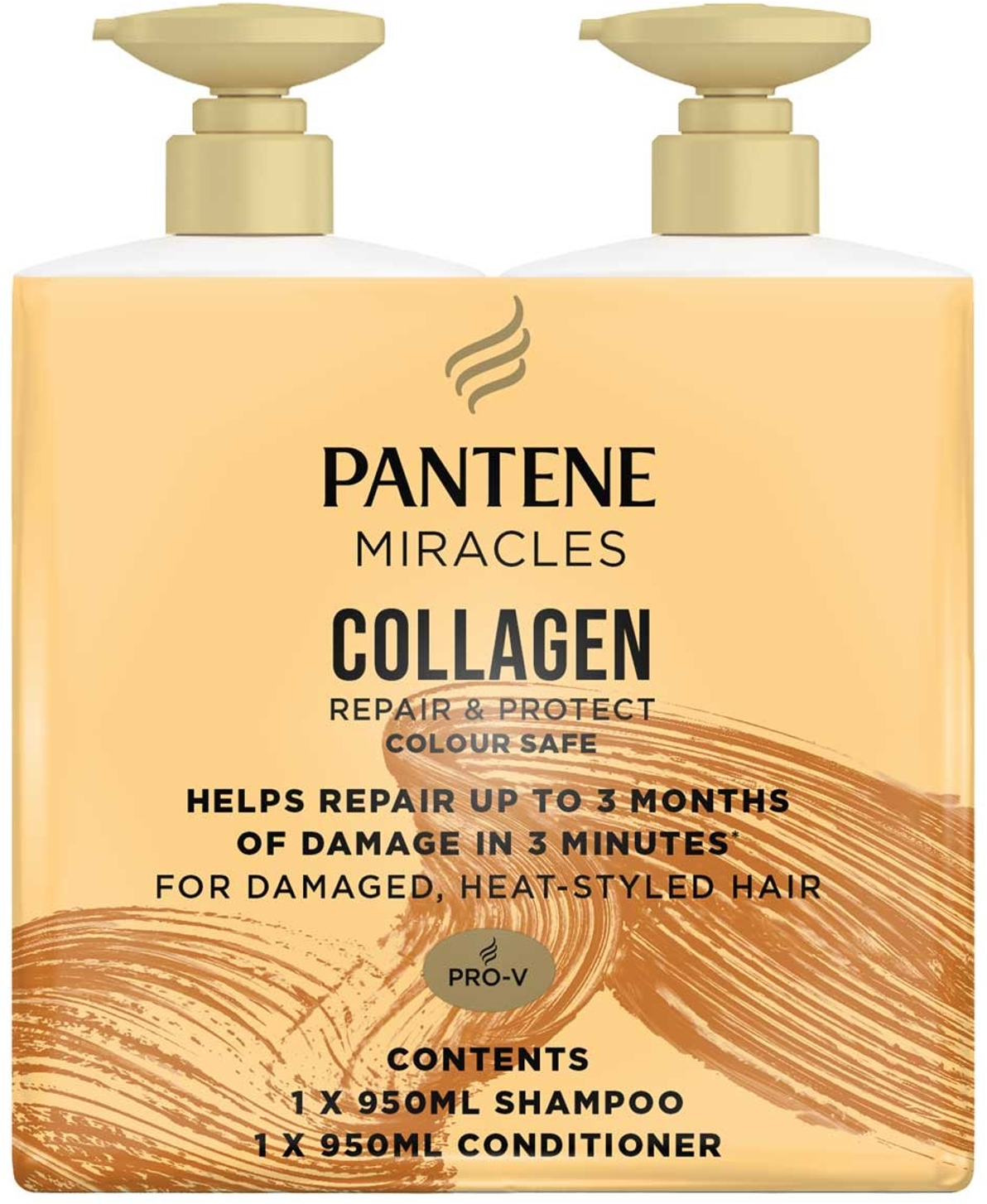 Pantene Miracles Collagen Shampoo And Conditioner (950 ml x 2 pk)