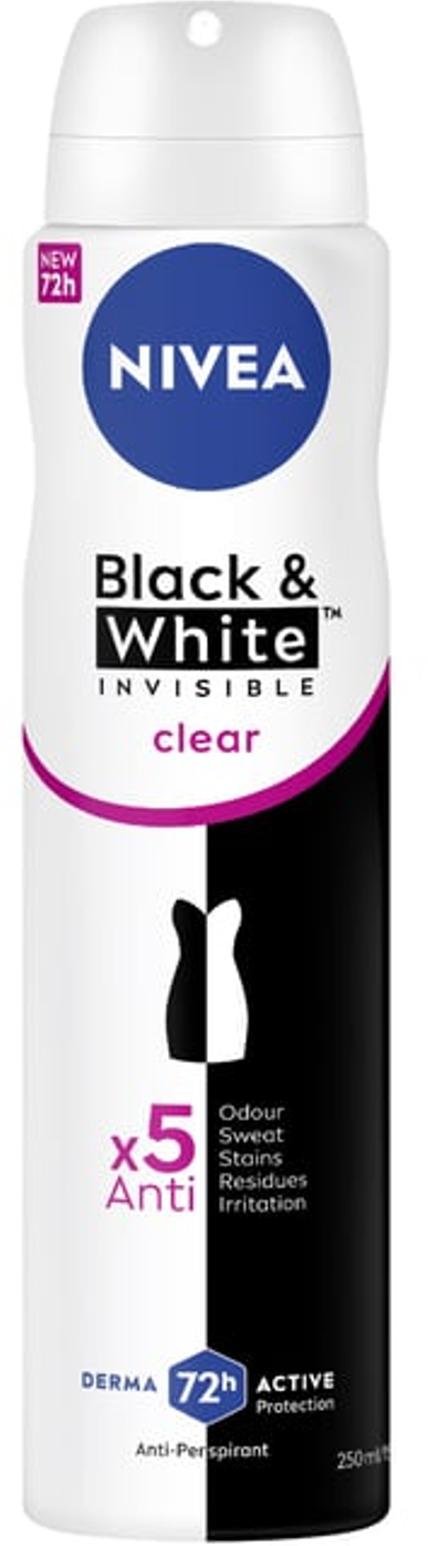 Nivea Women 72h Black & White Deodorant (250 ml x 6 pk)
