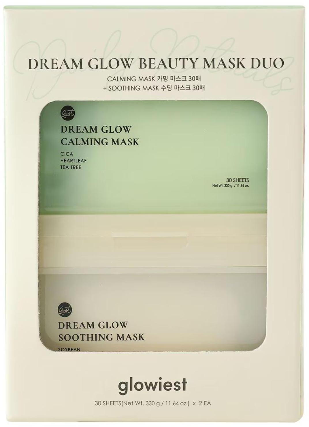 Glowiest Dream Glow Beauty Mask Duo Soothing + Calming (2 x 30 ct)