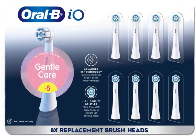 Oral-B iO Gentle Care White Replacement Brush Heads (8 pk)