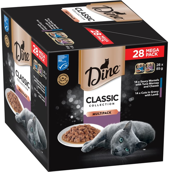 Dine Classic Collepkion Lamb & Tuna Mornay & Cheese Wet Cat Food (28 pk)