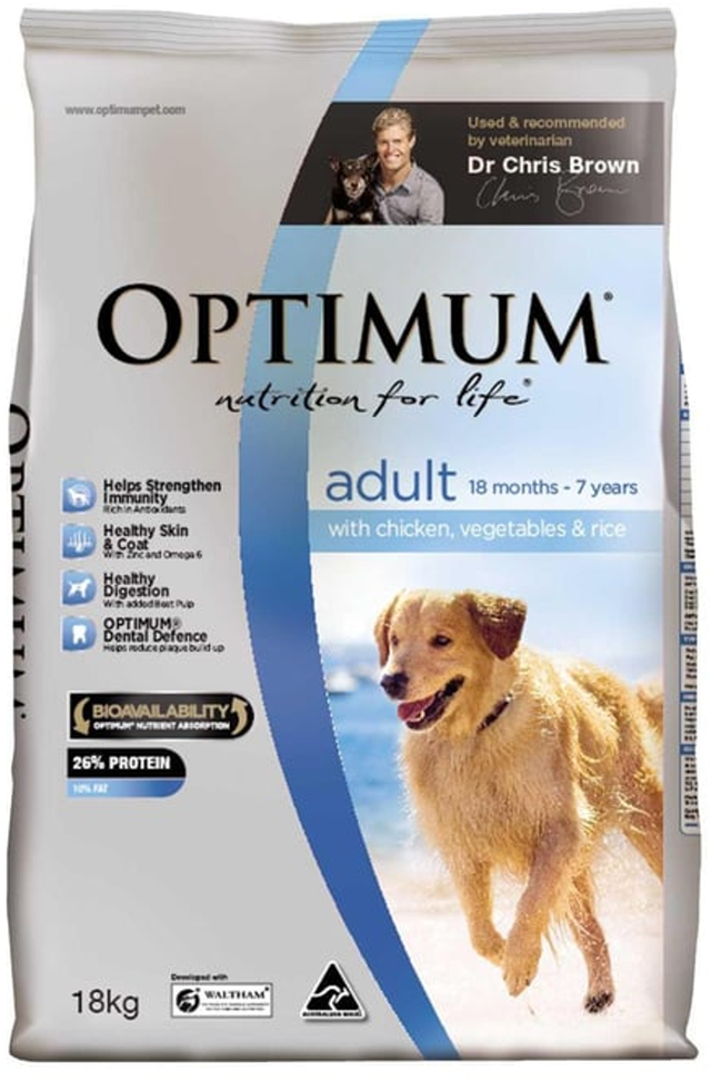 Optimum Chicken Vegetables & Rice Adult Dry Dog Food (18 kg)