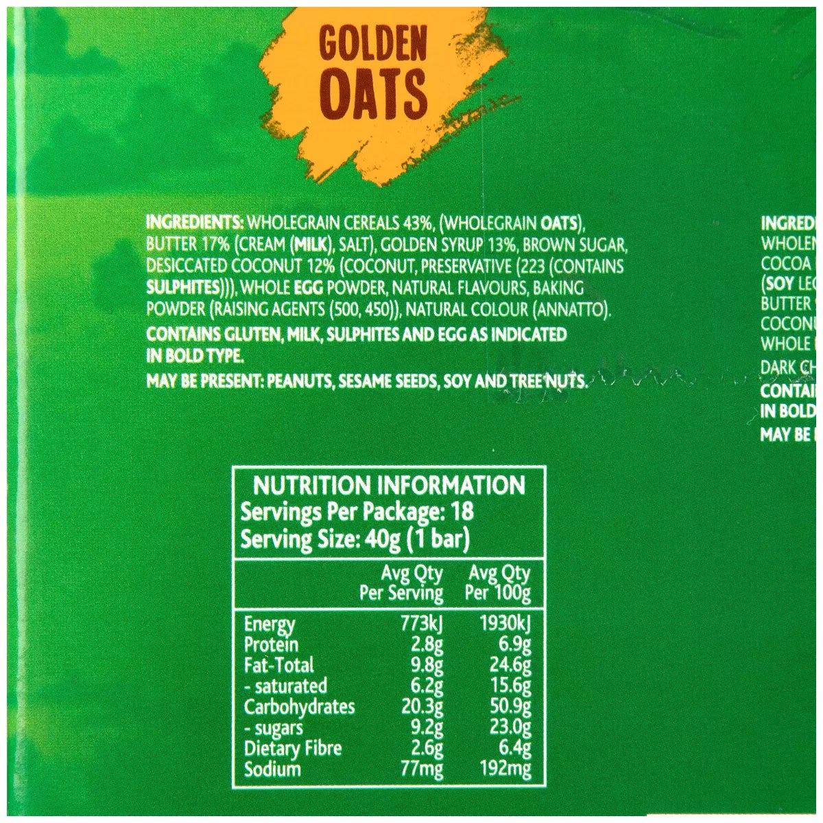 Mother Earth Baked Oaty Slices 36 x 40g