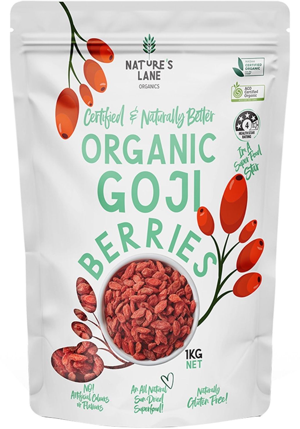 Nature's Lane Organic Goji Berries (1 kg)