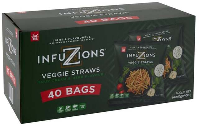 Majans Infuzions Sour Cream & Herb Flavor Veggie Straws (15 g x 40 ct)