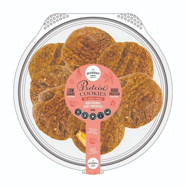 The Monday Foods Co. Brookies Chocolate & Macadamia Protein Cookies (600 g)