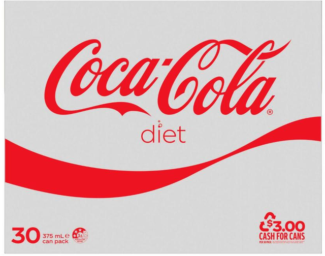 Coca-Cola Diet Soft Drink (375 ml × 30 ct)